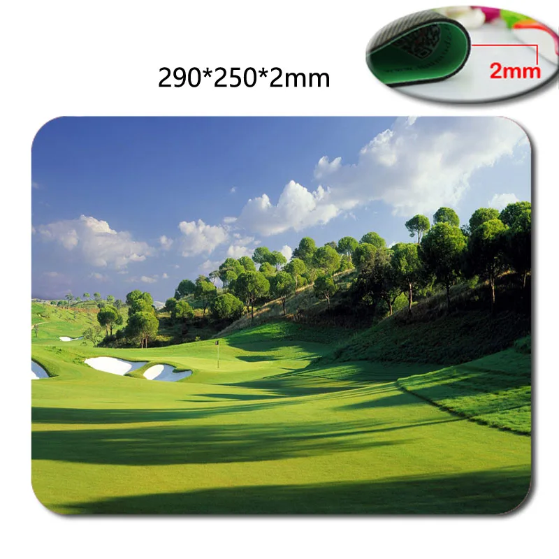 Rubber gaming mouse pad Golf Course 2 Customized Non-Slip Rubber Mousepad Gaming Mouse Pad in 220mm*180mm*2mm Or 290mm*250mm*2mm