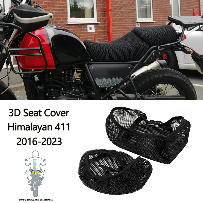 

Дышащий сетчатый чехол для сиденья мотоцикла с 3D-сеткой в ​​виде сот, теплоизоляционный сетчатый чехол для сиденья для Royal Enfield Himalayan-411 2016-2023