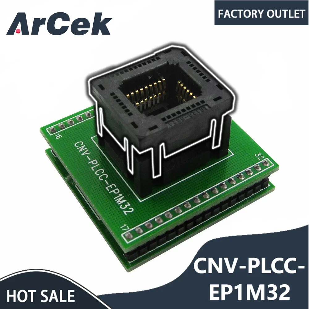 

Top Quality Chip Programmer PLCC32 Adapter Socket CNV-PLCC-EP1M32 0324-309 with Board for BIOS PLCC32