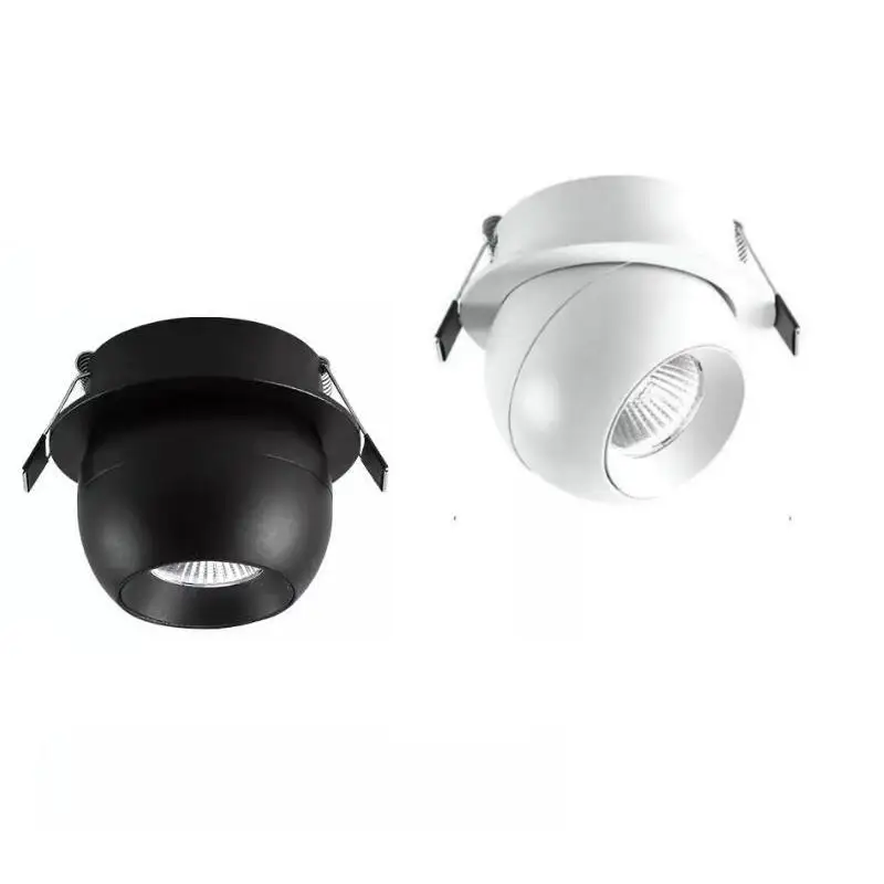 Spot lumineux LED rotatif encastrable pour le plafond, éclairage d'intérieur, lumière à intensité réglable, 10W