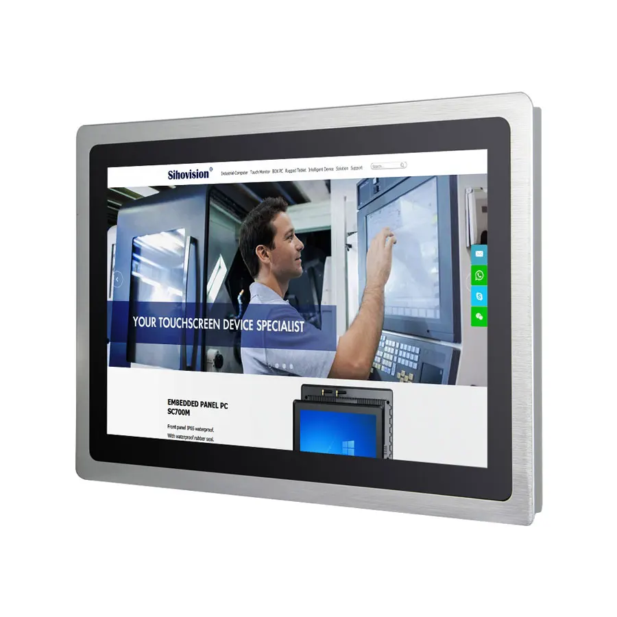 15.6 Inch Capacitive Display Industrial Wall Mount Lcd Monitor Front Ip65 Waterproof Touch Screen Monitor