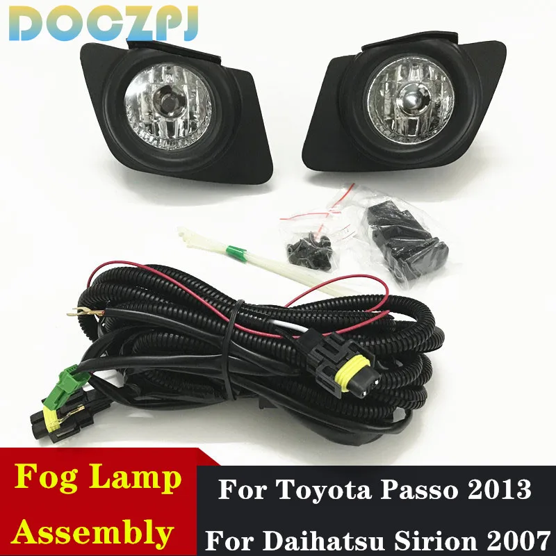 1Set Car Front Fog Lamp Foglight Assembly For DAIHATSU SIRION 2007 For TOYOTA PASSO 2013  With Switch Upgrade Kit