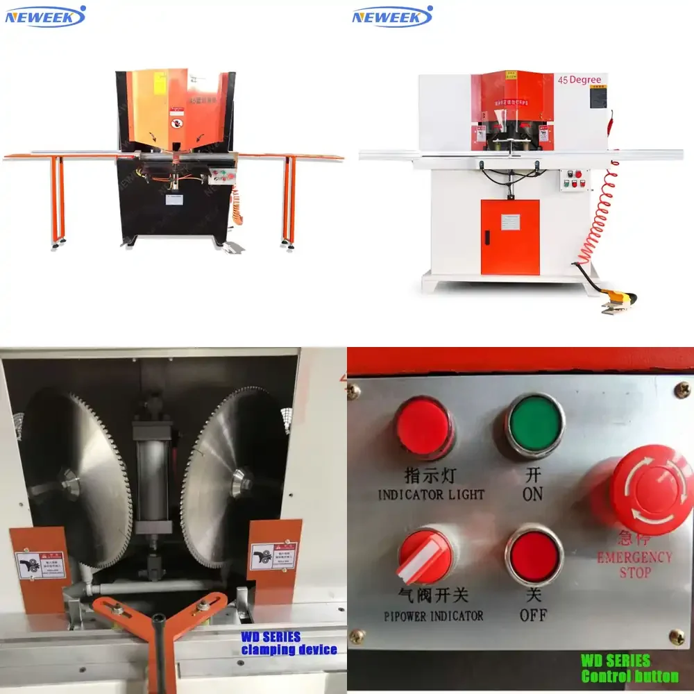 

NEWEEK Korea Double Saw Blade Corner Protector 45 Degree Fiberglass Wood Picture Photo Frame Angle Cutting Saw Machine