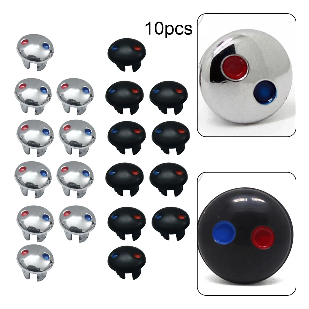 

10PCS Hot And Cold Water Sign Faucet Handle Red Blue Label Decoration Cover Sign Kitchen Bathroom Mixer Tap Indicate Accessories