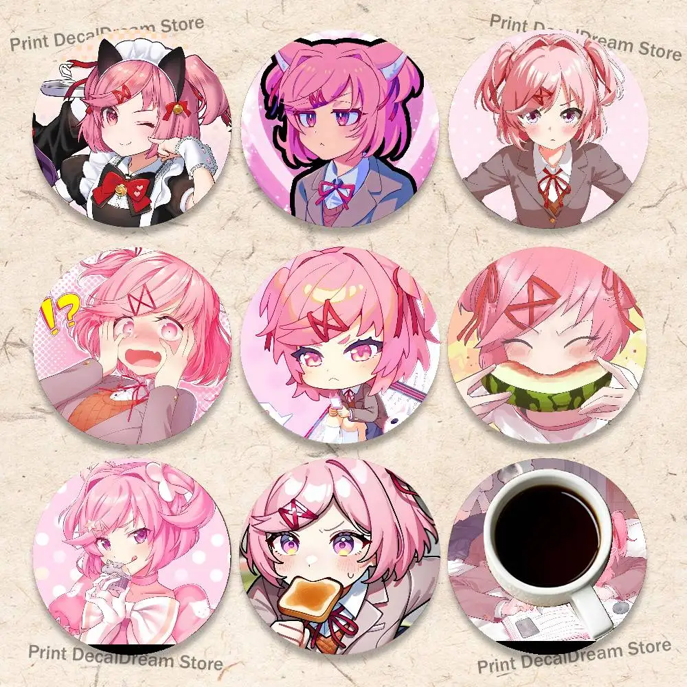 DDLC N-Natsuki Round Coaster Non-slip table mat Insulated Coasters Kitchen Dining Room Tabletop Decor