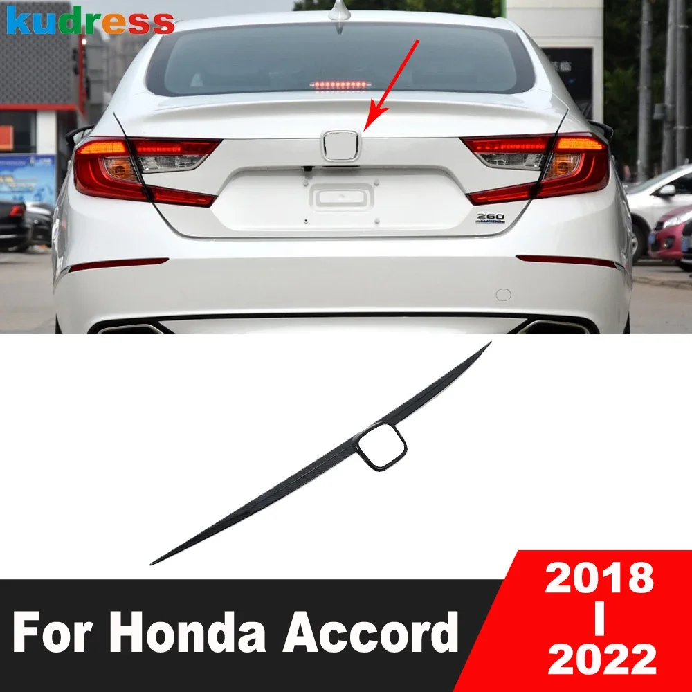 

Rear Trunk Lid Cover Trim For Honda Accord 10th 2018 2019 2020 2021 2022 Carbon Fiber Tailgate Molding Strip Car Accessories