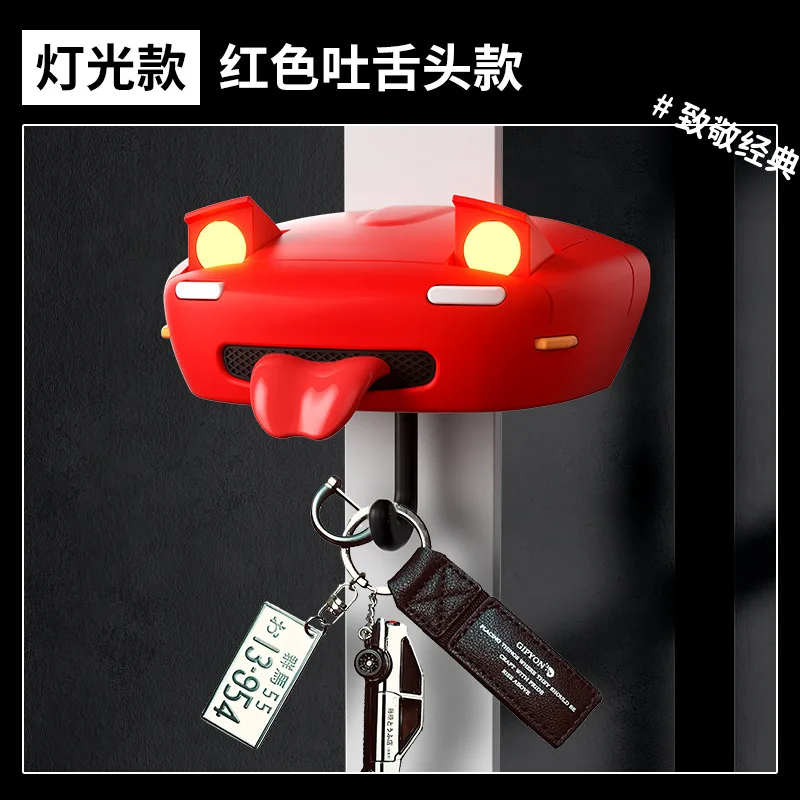 AE86 Car Headlight Key Holder Auto Pop-Up LED Lights Retro Accessories for Men Car Decoration Key Organizer with Adhesive