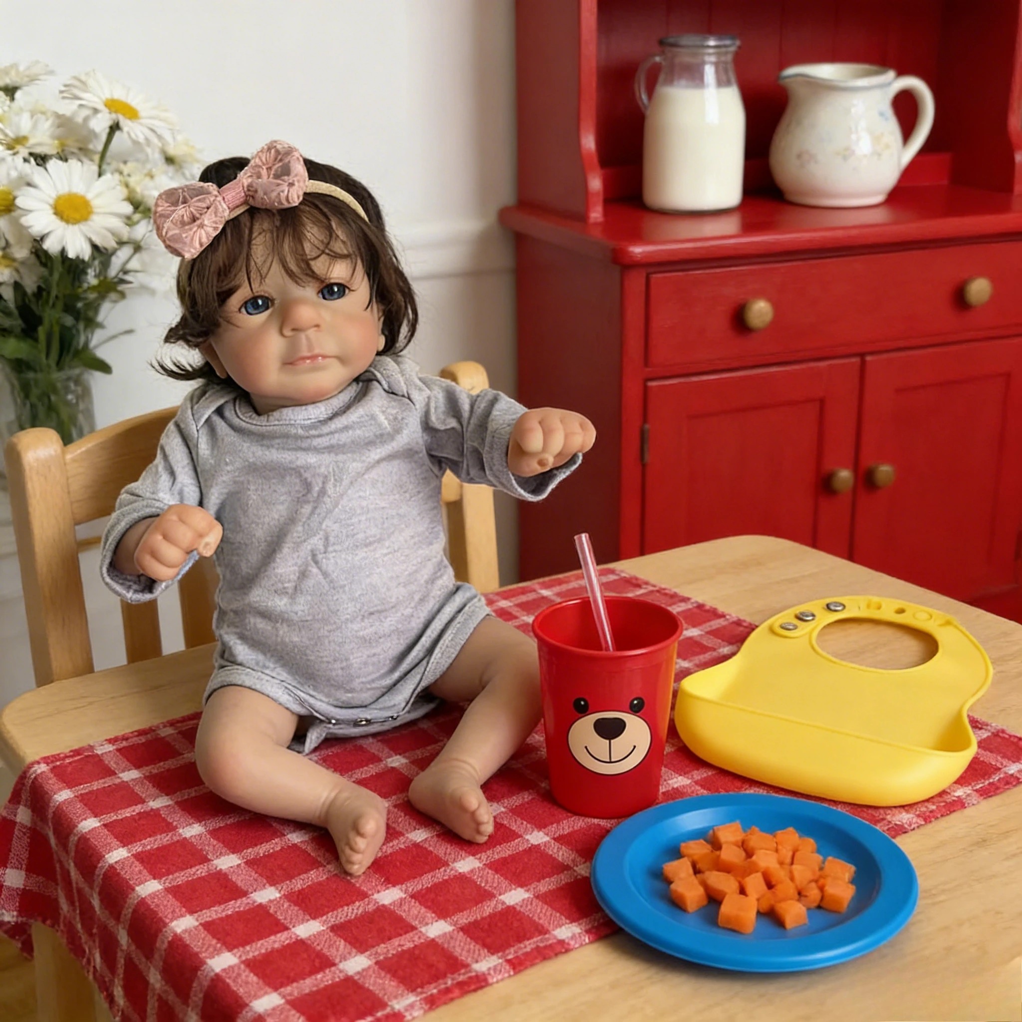 45cm Lifelike Felicia Reborn Doll - Touch Soft Cloth Body & Hand-Rooted Hair