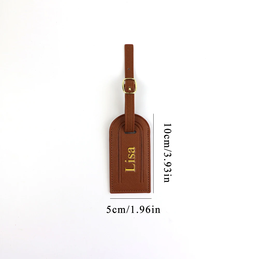 اسم مخصص من جلد البولي يوريثان، علامات مضادة للخسارة، وعلامات أمتعة المطار لرحلات العمل والسفر، وإكسسوارات ملصقات الأمتعة #6