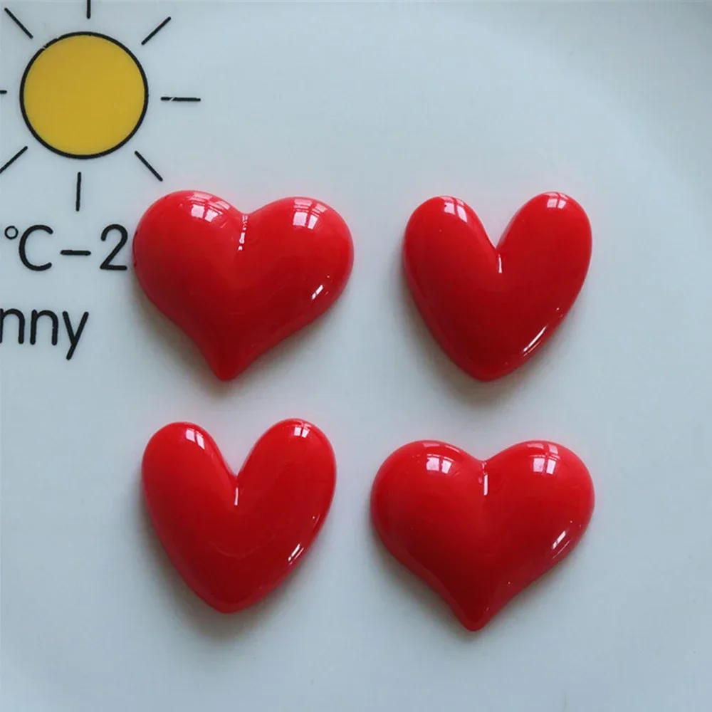 10PCS Shiny Red Heart Series Resin Flat Back Cabochons For Hairpin Scrapbooking DIY Jewelry Craft Decoration Accessories