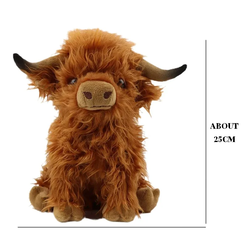 25 سنتيمتر مقلد المرتفعات الاسكتلندية البقرة ألعاب من نسيج مخملي البديل لطيف الجنية العجل الطفل الحيوان الأطفال هدية عيد ميلاد لطيف حلية
