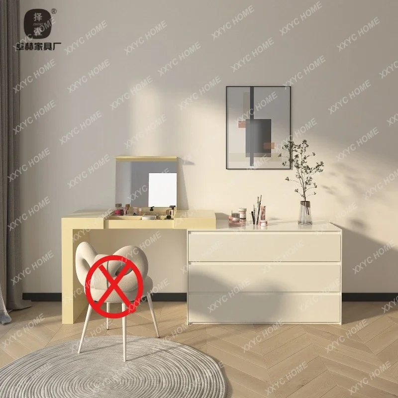 MMHMJPink paint dresser desk dual-purpose girl bedroom end of bed simple small apartment makeup table