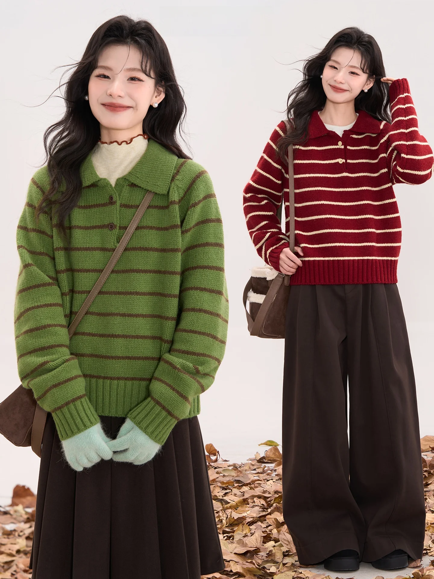 

Soft Knitted Long Sve Ne Striped Women's Sweater Casual Sle Winter Top Comfortable Fit Faionable Trendy