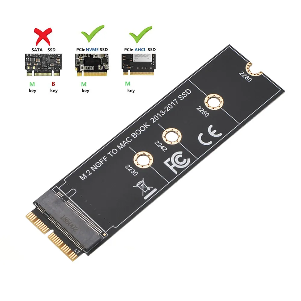 M.2 NVME SSD konwersja karty adaptera dla MacBook Air Pro Retina 2013-2017 NVME/AHCI SSD ulepszony zestaw dla A1465 A1466 A1398 A1502