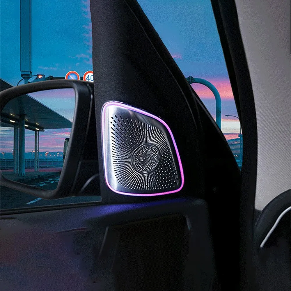 Haut-parleur LED 64 couleurs pour Mercedes-Benz, couvercle de pilier A, Twecirculation, GLE, GLS, W167, œuvres d'art de voiture, lumières décoratives, éclairage environnemental