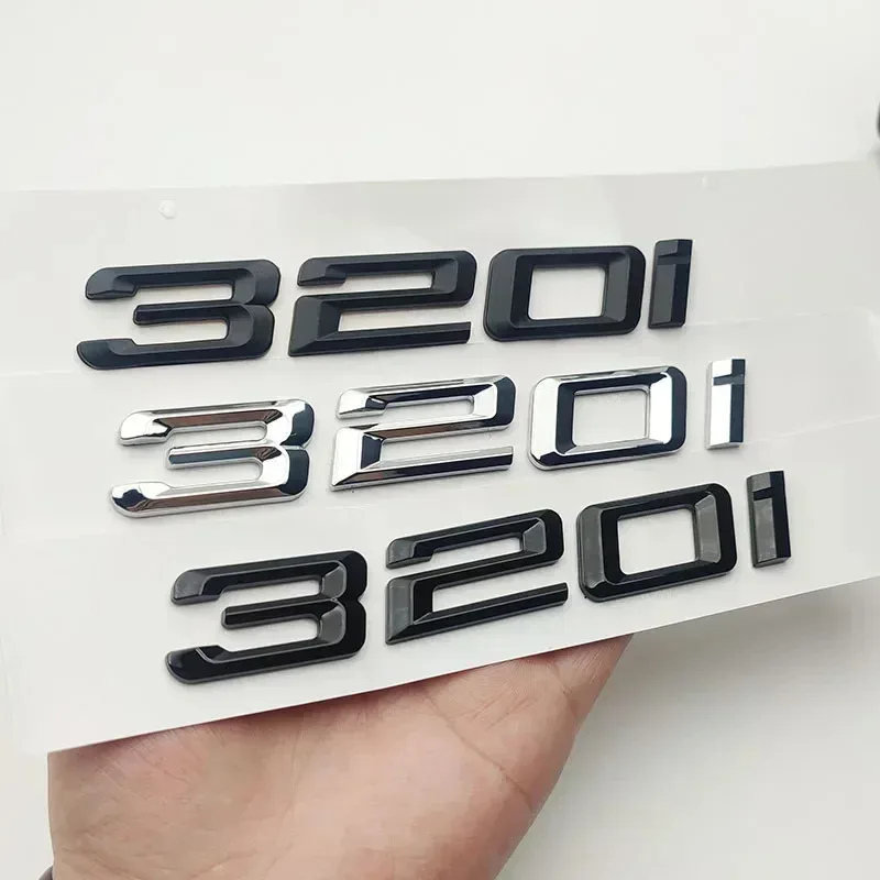 3D ABS Chrome Black Car Rear Trunk Letters Sticker For 3 Series 320i F30 E46 E90 G20 320i Emblem Logo Decal Auto Accessories