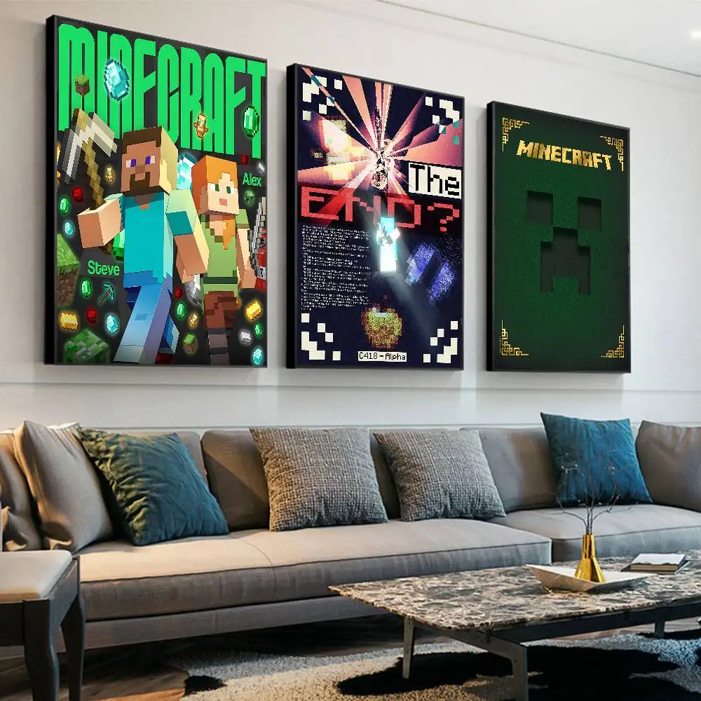 Game M-MineS C-CraftEs Whitepaper Poster Waterproof Paper Sticker Coffee House Bar Aesthetic Art Wall Painting