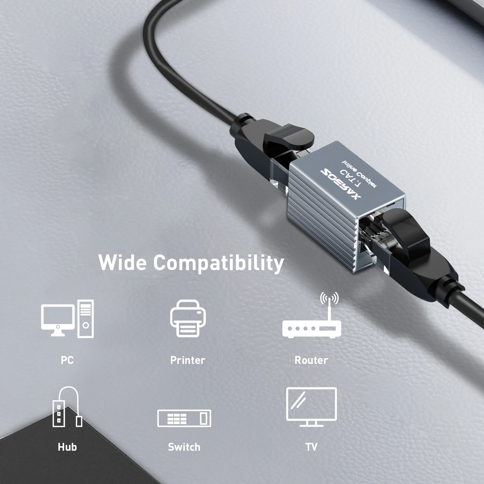 ZoeRax RJ45 10Gbps Ethernet Coupler Adapter Aluminum Alloy Female to Female Compatible with Cat5E Cat6 Cat7 Network Extender