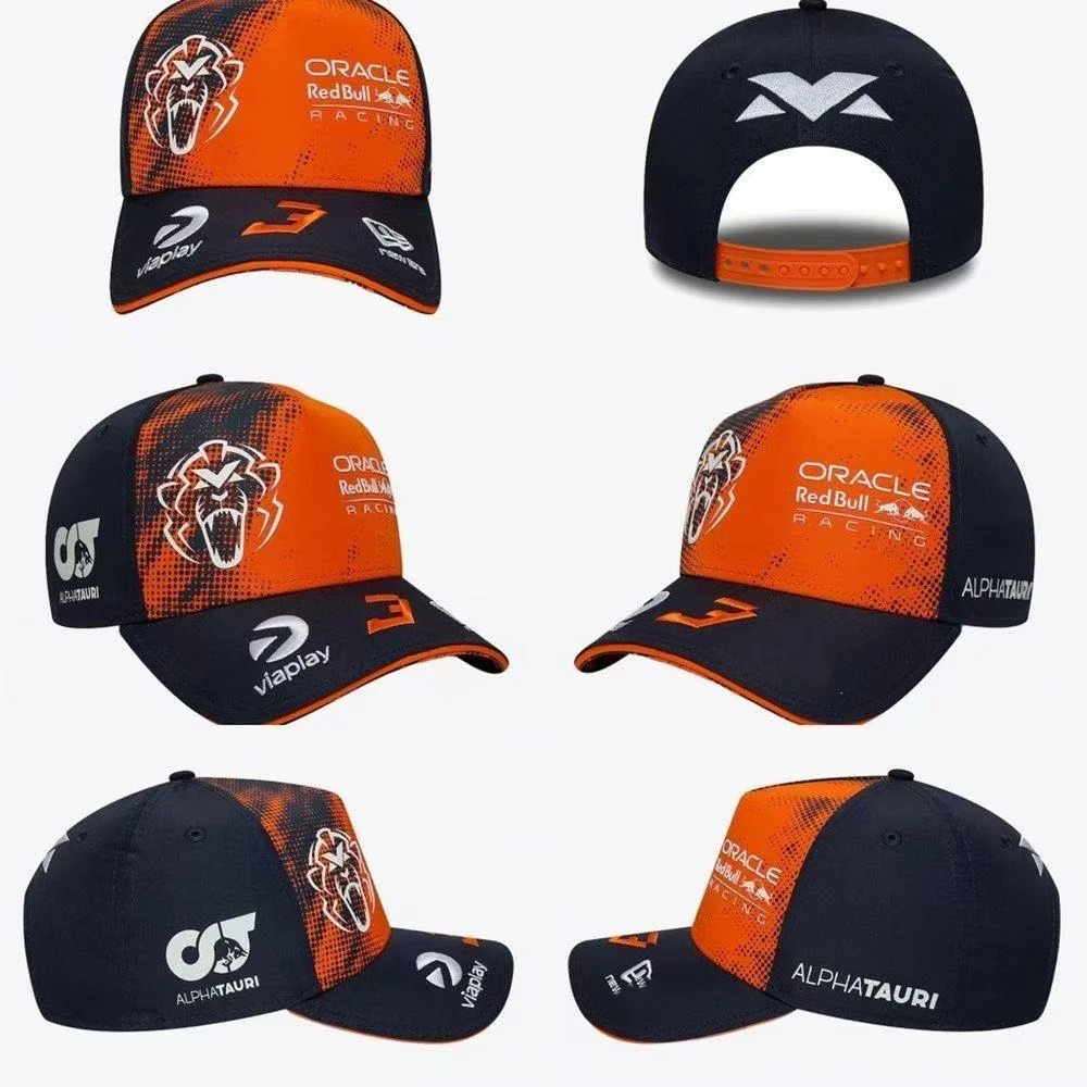 Red Bull Racing Max Verstappen 2026 Orange Lion Baseball Cap, ngue Duck Hat Sun Hat Outdoor Sun Protection Casual Racing Hat