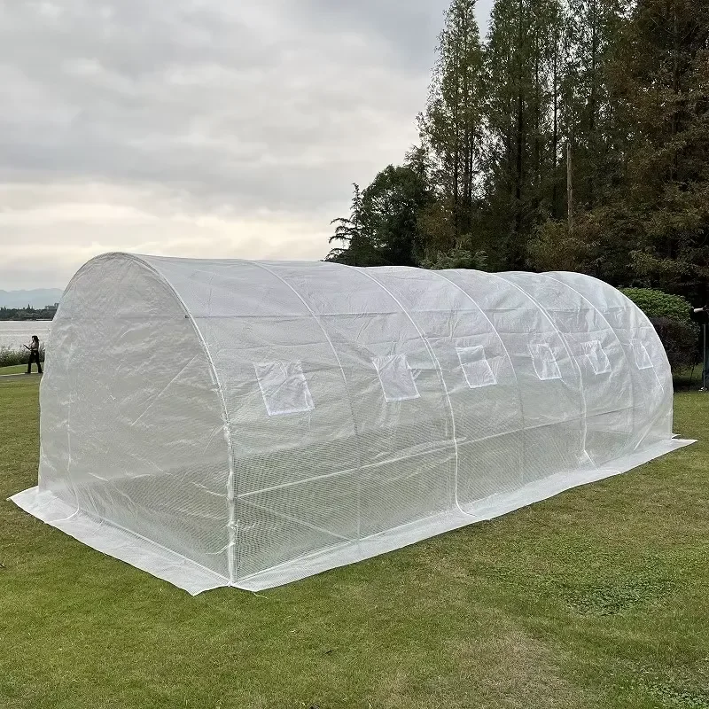 Single Span Tropical Rainproof 6x3 Galvanized Steel Frame Garden Greenhouse for White PE Mesh Cover UV Protection Eco