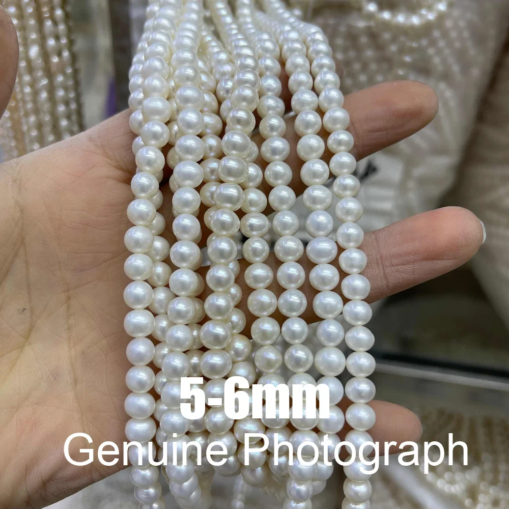 6-7mm AAA High-quality Pearl Beads 100% Natural Freshwater White Round Bead Jewelry Making DIY Necklace Bracelet Accessories