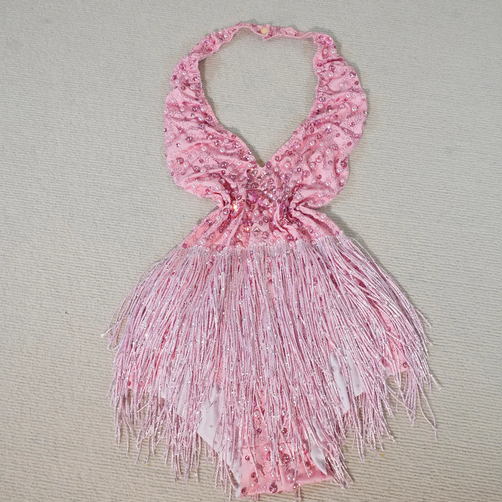 أزياء النساء هامش الراين مثير العميق الخامس الرقبة ارتداءها مرحلة الرقص وتتسابق حفلة عيد ميلاد فريق أداء يوتار ازياء