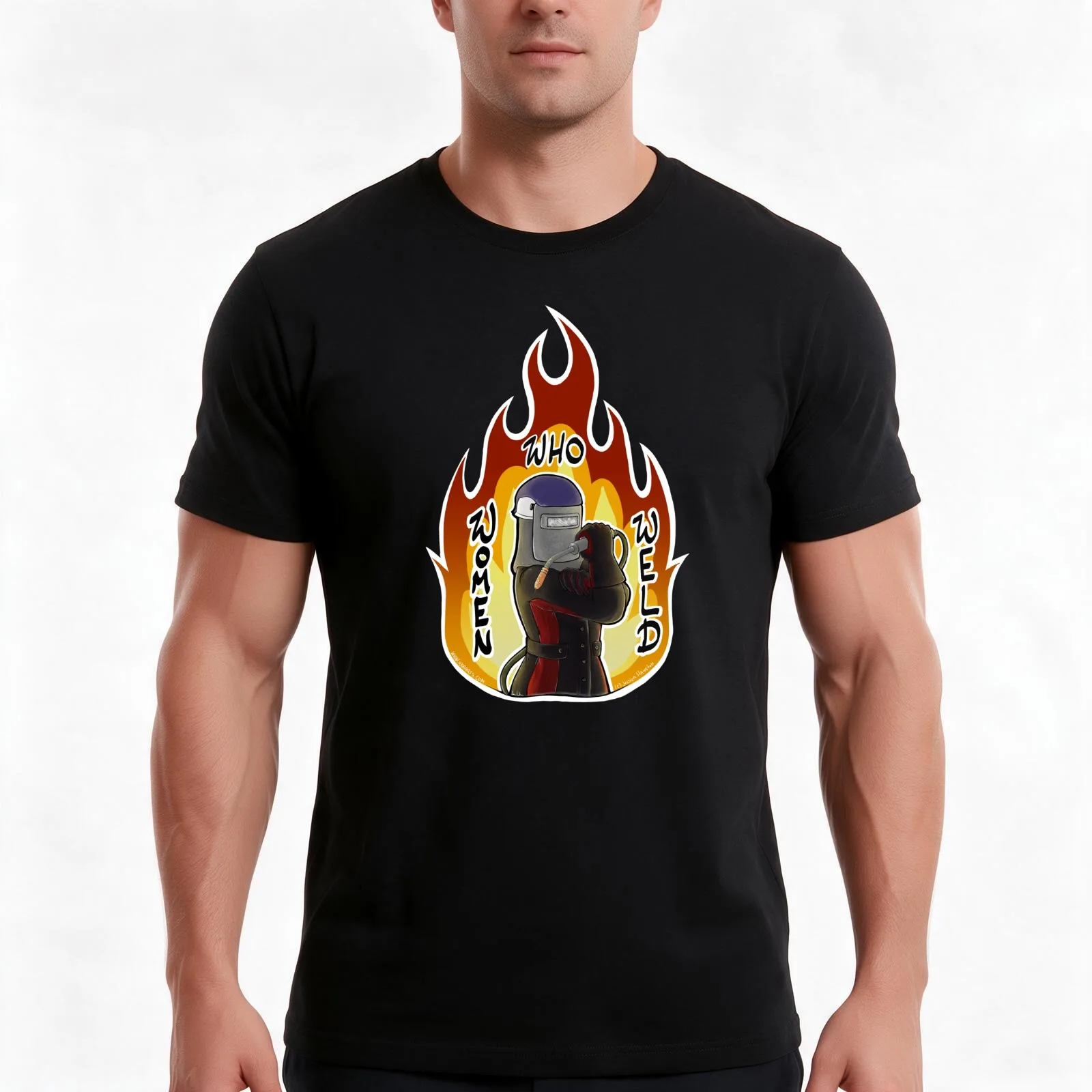 Women Who Weld Fire T-Shirt, Summer Casual Cotton Tee, Oversized Streetwear Tops, Vintage Graphic Print, Loose Fit Short Sleeve