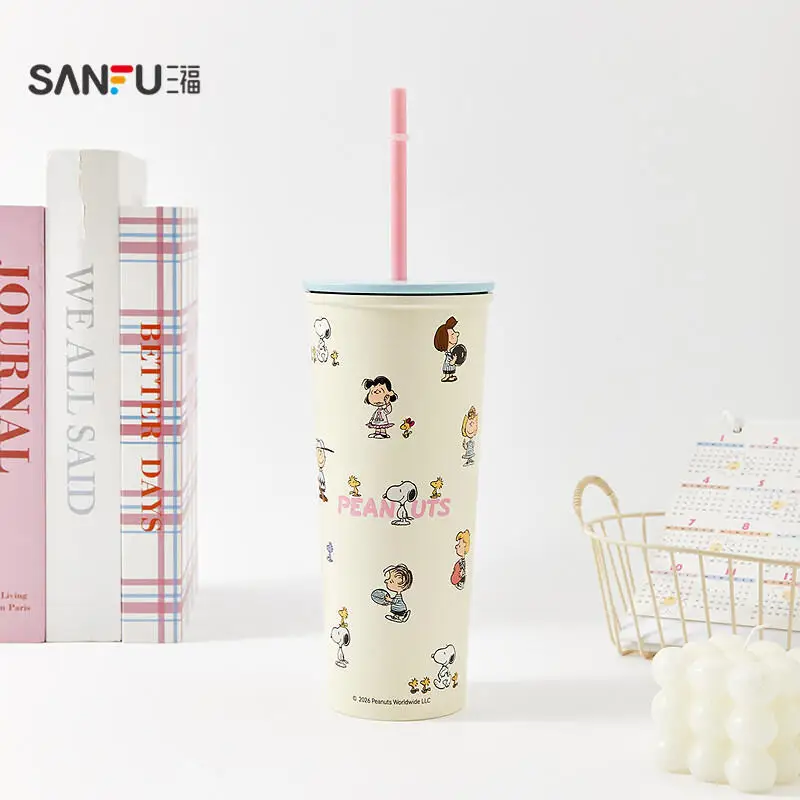 Snoopy Insulated Cup Kawaii Cartoon Desktop Stainless Steel Cup Insulated Cup 700Ml Creative Drinking Cup Children Birthday Gift