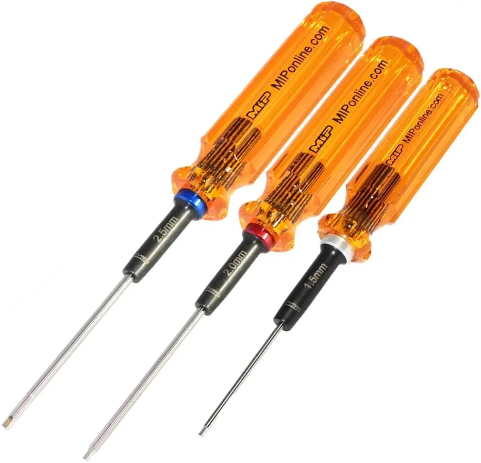 

3-Piece RC Hex Screwdriver Set (1.5mm, 2.0mm, 2.5mm) - Precision Allen Wrenches for RC Cars, Drones, Boats - Made in USA