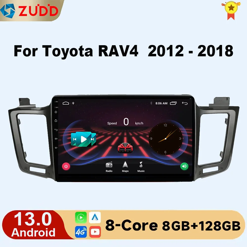 

2din Car Radio Android 13 For Toyota RAV4 RAV 4 2012 - 2018 Auto Radio Carplay 4G WIFI Car Multimedia GPS Navigation NO DVD