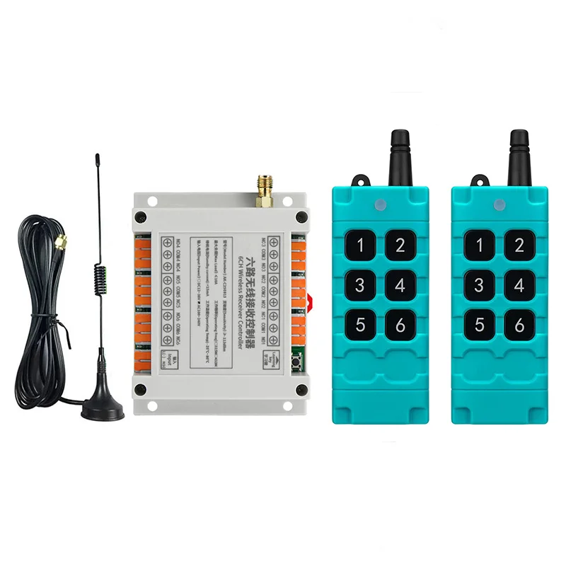 

DC 12V 24V 36V 6CH RF Wireless Remote Control Switch Radio Receiver With 2000M Long Distance Remote controller Suckers antenna
