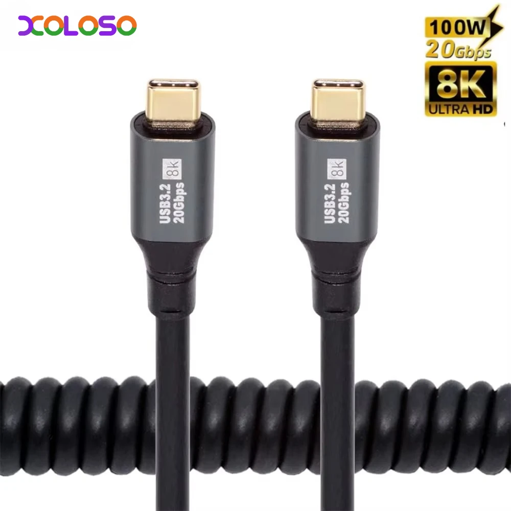 

Тип C к C Usb C Кабель для быстрой зарядки PD 100 Вт 5A 20 Гбит/с Высокоскоростной кабель передачи данных USB3.2 Gen2 8K 60 Гц Аудиокабель «папа»