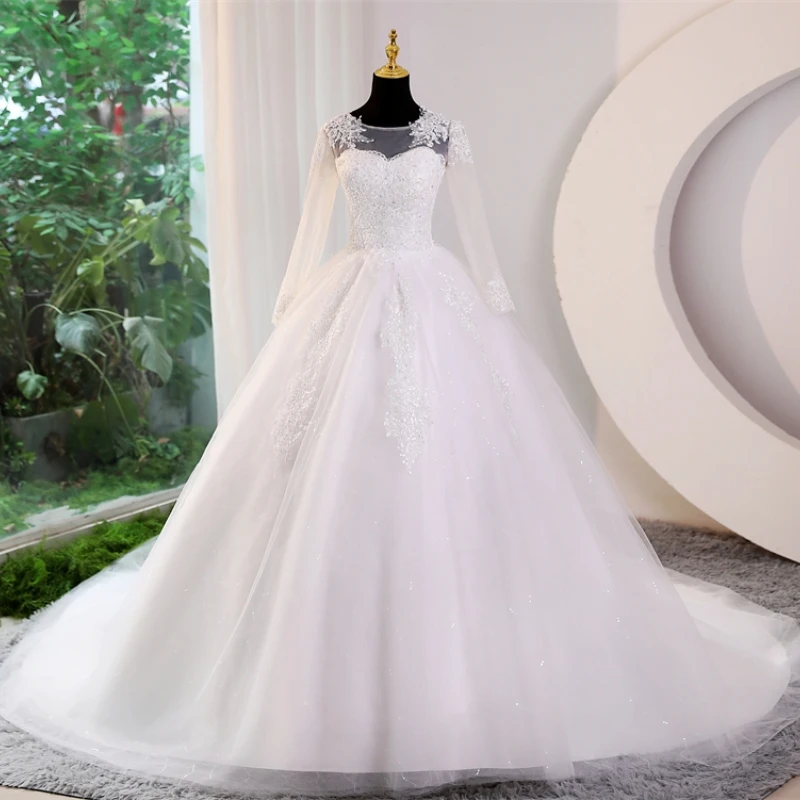 Billig plus size vestidos de novia echtes foto elfenbein weiße spitze pailletten süße hochzeits kleider einfache prinzessin braut kleider kleid