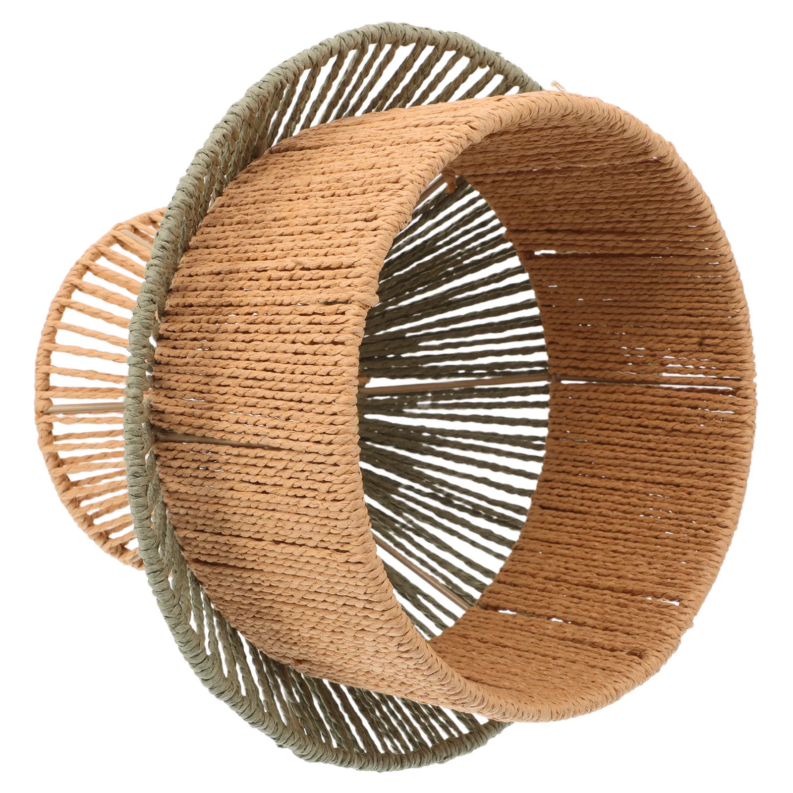 Handwoven Faux Rattan Lampshade Pendant Ceiling Light Cover for Dining Room Chandelier Fixture Replacement