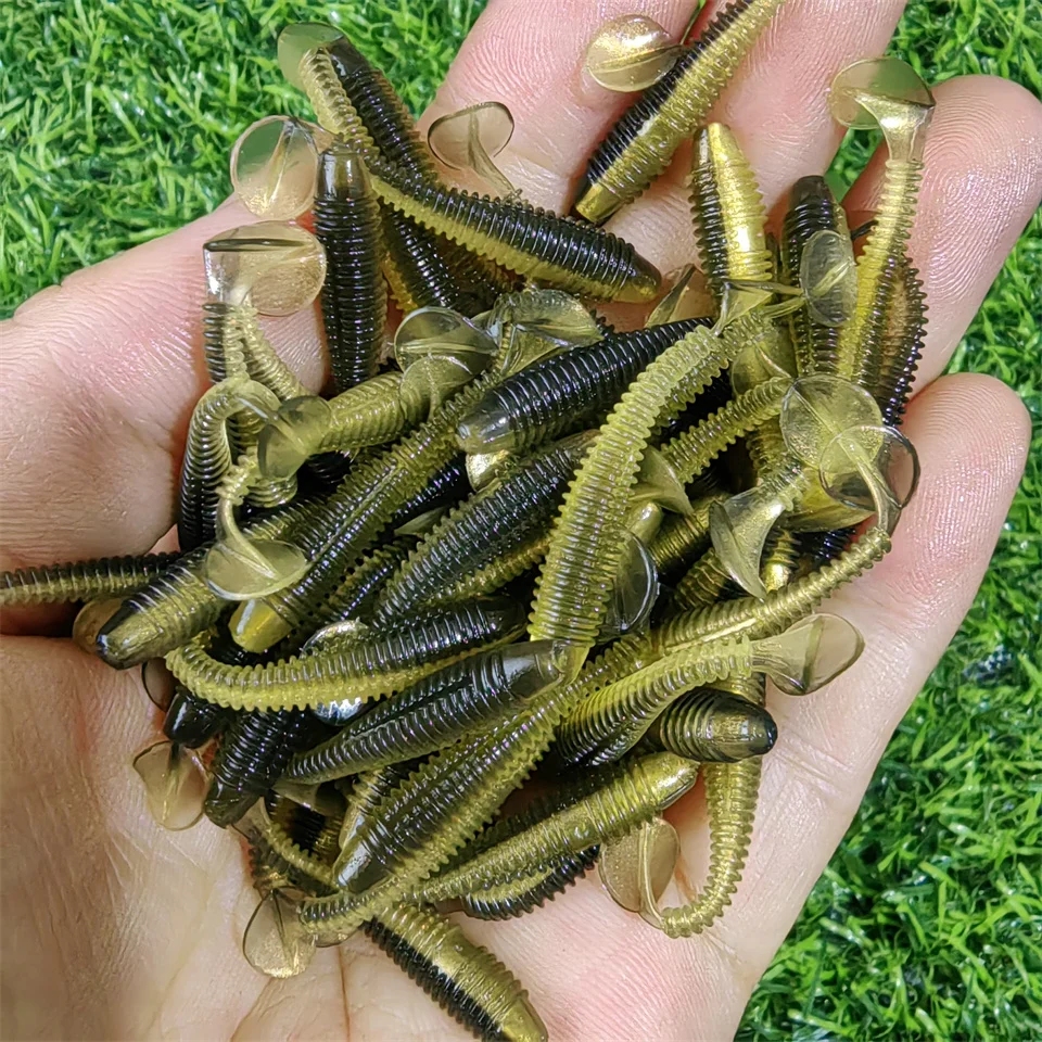 MUKUN 40PCS Mini Weiche Angeln Köder 0,37g/3,5 cm Kleine Ttail Wurm Köder Wobbler Isca Pesca Karpfen künstliche Köder Angelgerät – Detail 11