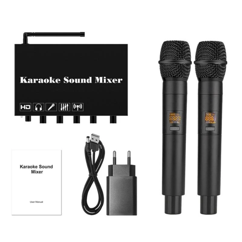 12pc Micrófonos inalámbricos Adaptadores Reverbas mezcla para equipos voz karaoke