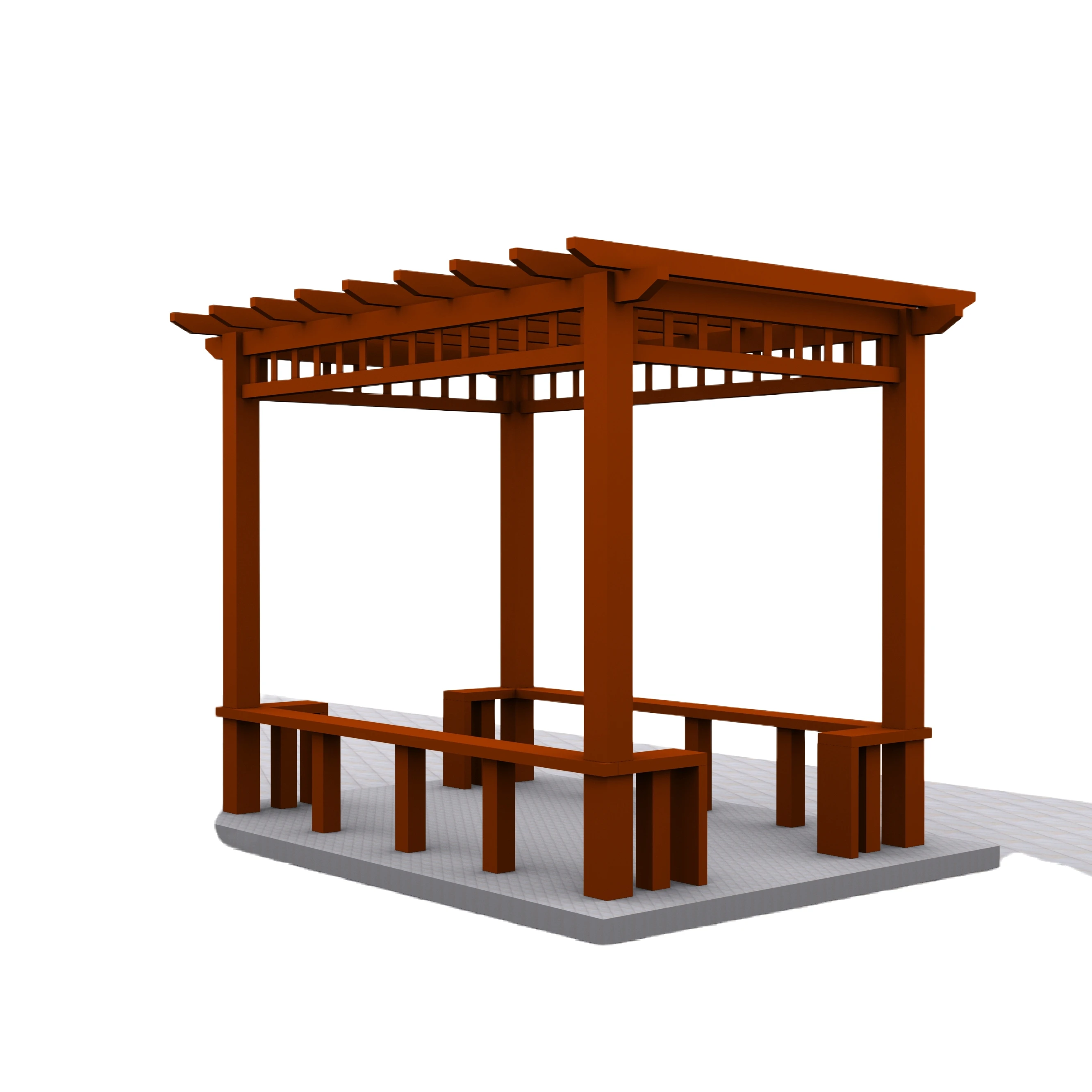 

New Chinese Style Corridor Imitation Wood Modern Pavilion Courtyard Villa Garden Pavilion Garden Landscape