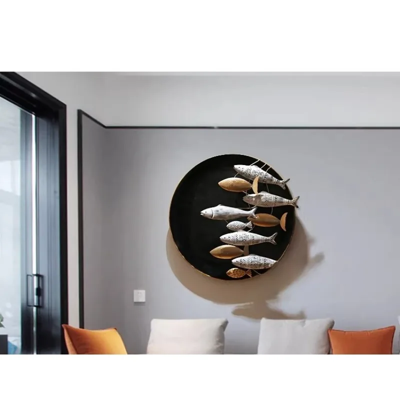 Mediterranean Ocean Wind Wrought Iron  Decoration Fish Entrance Wall Decoration  Decoration Wall Hanging Creative