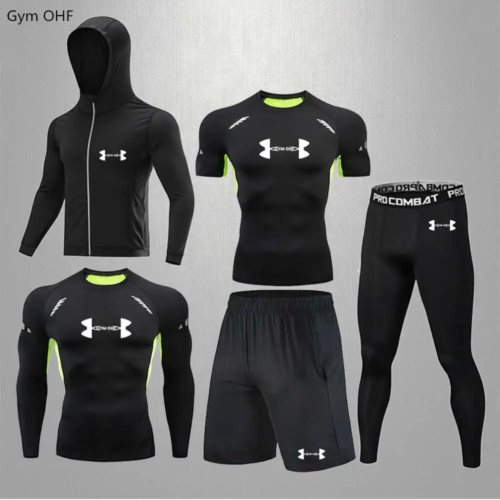 Tracksuit Men Sweat Suit High Quality Men\'s Sets Gym Running Clothes Quick Dry Compression T Shirt Men Sportsuits Rashguard MMA