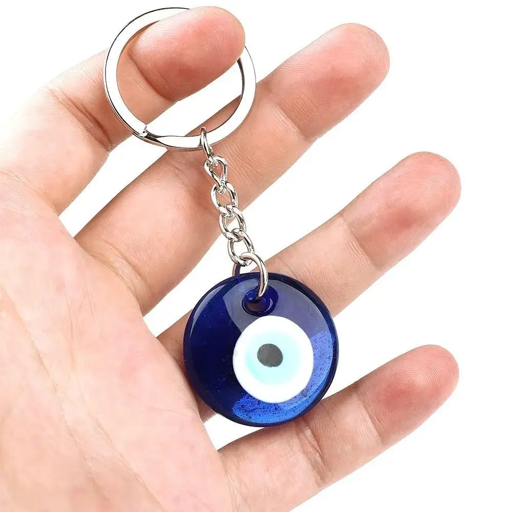 Blue Eye Lucky Eye Keychain Turkey Glass Bead Lucky Eye Pendant Hand of Fatima Tassel Pendant Car Hanging Charm Keyring