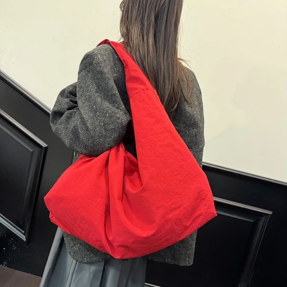 

Fashion Zipper Nylon Shoulder Bag Cloth Multi-Pocket Versatile Commuting Handbag Polyester Solid Color Storage Pouch Work