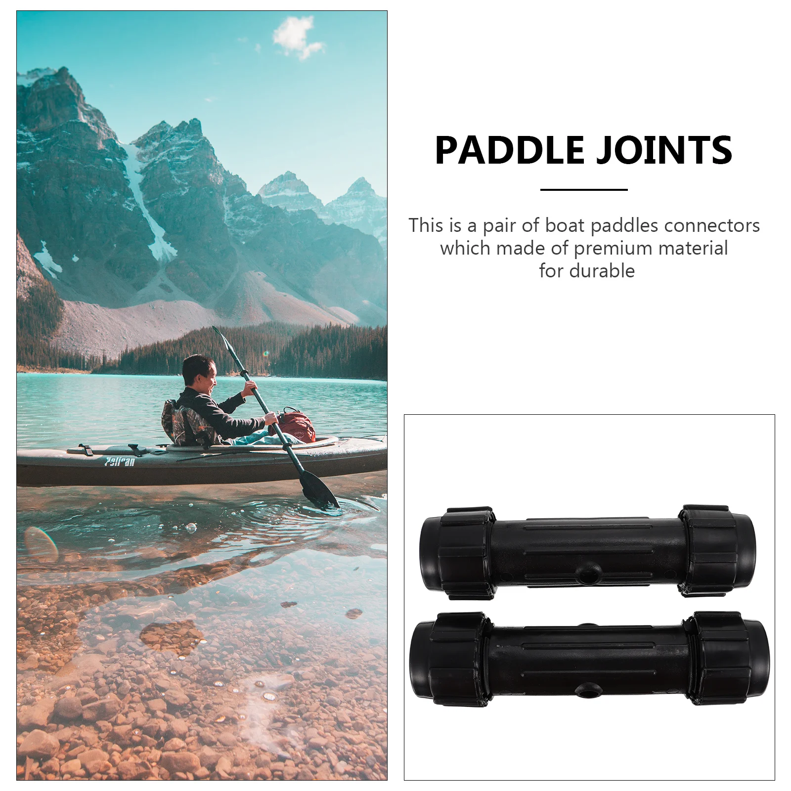 

2Pcs Paddle Joint Connectors Thickened ABS Plastic Boat Kayak Canoe Oar Connector Pipe Replacement for Rafting Sports