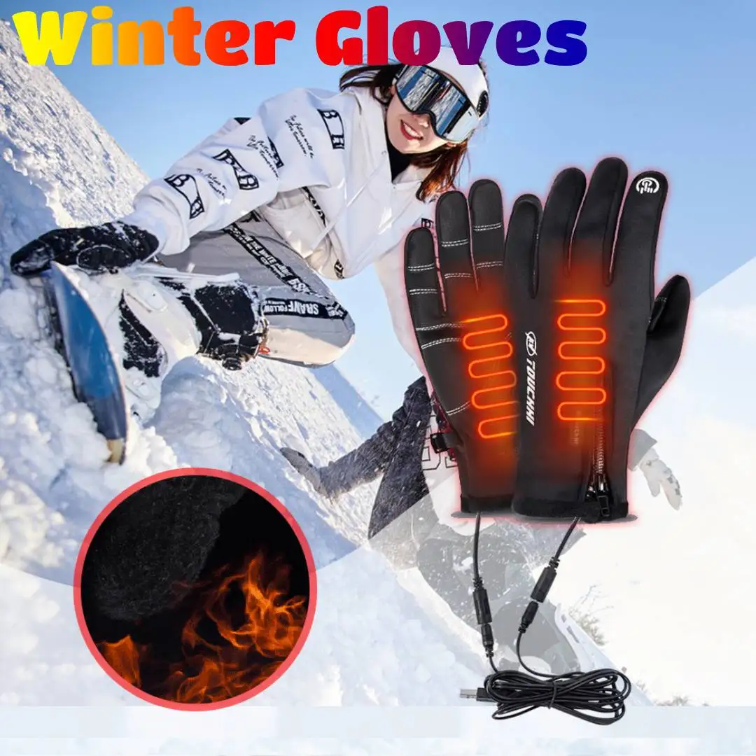 

Heated Gloves Men Women Touchscreen USB Heating Gloves Hand Warmer Electric Thermal Gloves Outdoor Ski for Motorcycle Gloves