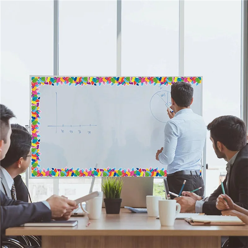 ABRJ-3Pcs 65.6 أقدام أوراق ملونة لوحة الإعلانات الحدود تقليم مقاوم للماء ولاصق للفصول الدراسية السبورة والجدار #5