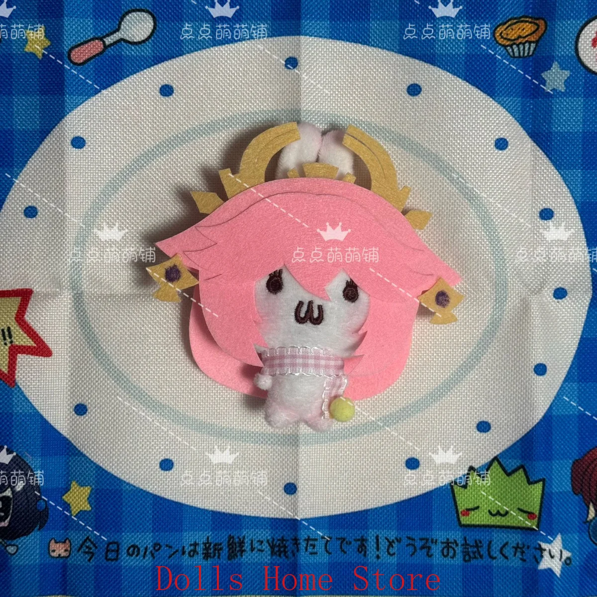 Anime Genshin Impact Kamisato Ayaka Raiden Shogun Yae Miko Handmade Bunny Plush Stuffed Keychain Pendant Birthday Gift - view 2