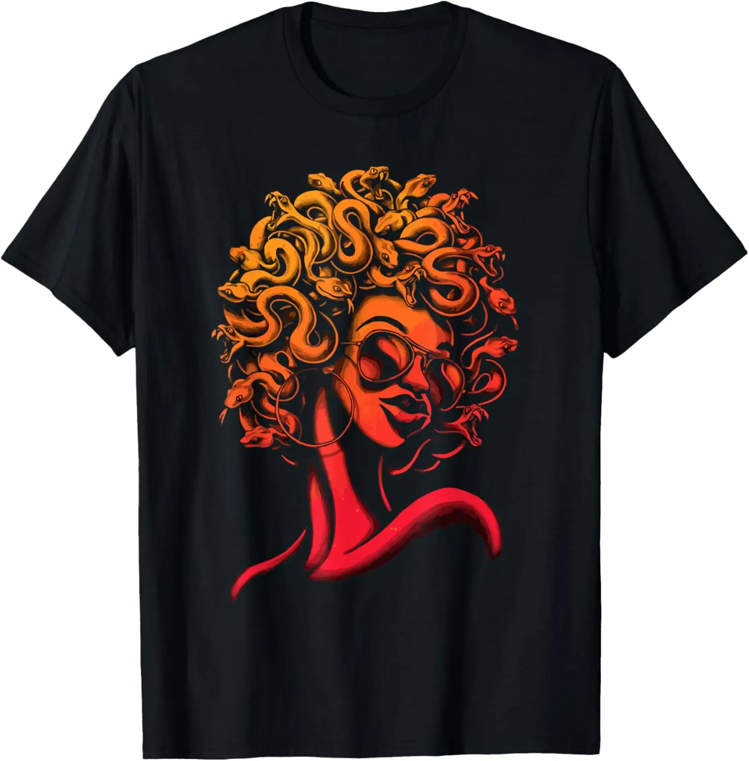 Cooles Medusa mit Sonnenbrille, griechisches Melanin-Mythologie-T-Shirt