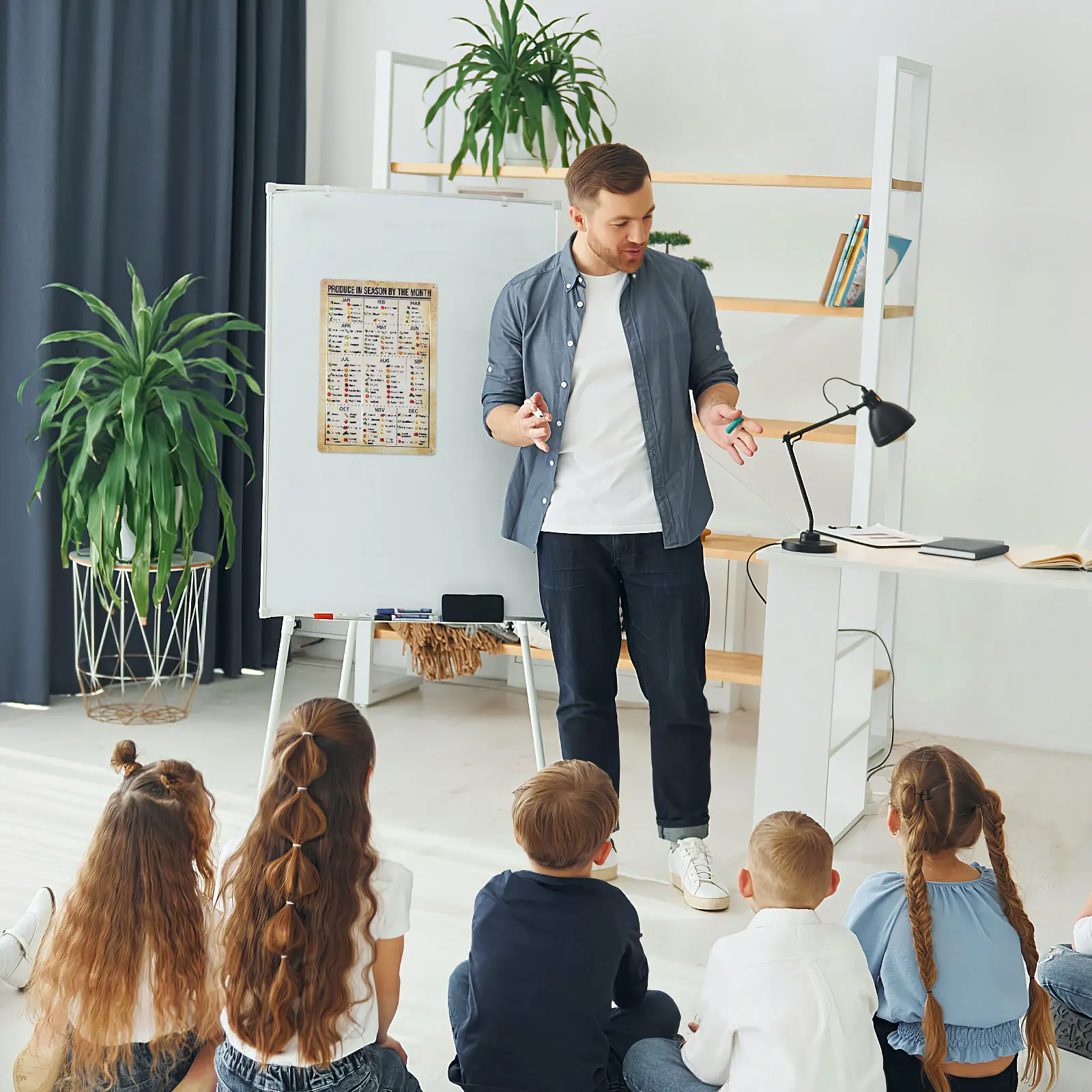 

Metal Seasonal Fruit Vegetable Sign Vintage Style Kitchen Wall Decor Vegetable Fruit Knowledge Poster Home Use