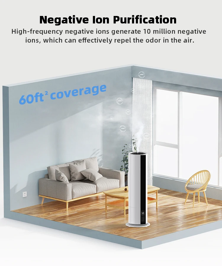 Wholesale Air Cooler Diffuser Ultrasonic Cool Mist Standing Large Diffuser Essential Oil Humidifier 7L