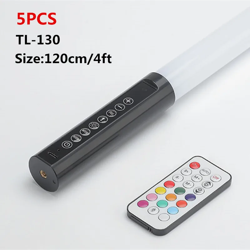 New Design TL-130Plus 4800mah Large Battery Powered Remote Control Colorful T10 Led Tube Wand RGB Neon Tube Light Bars