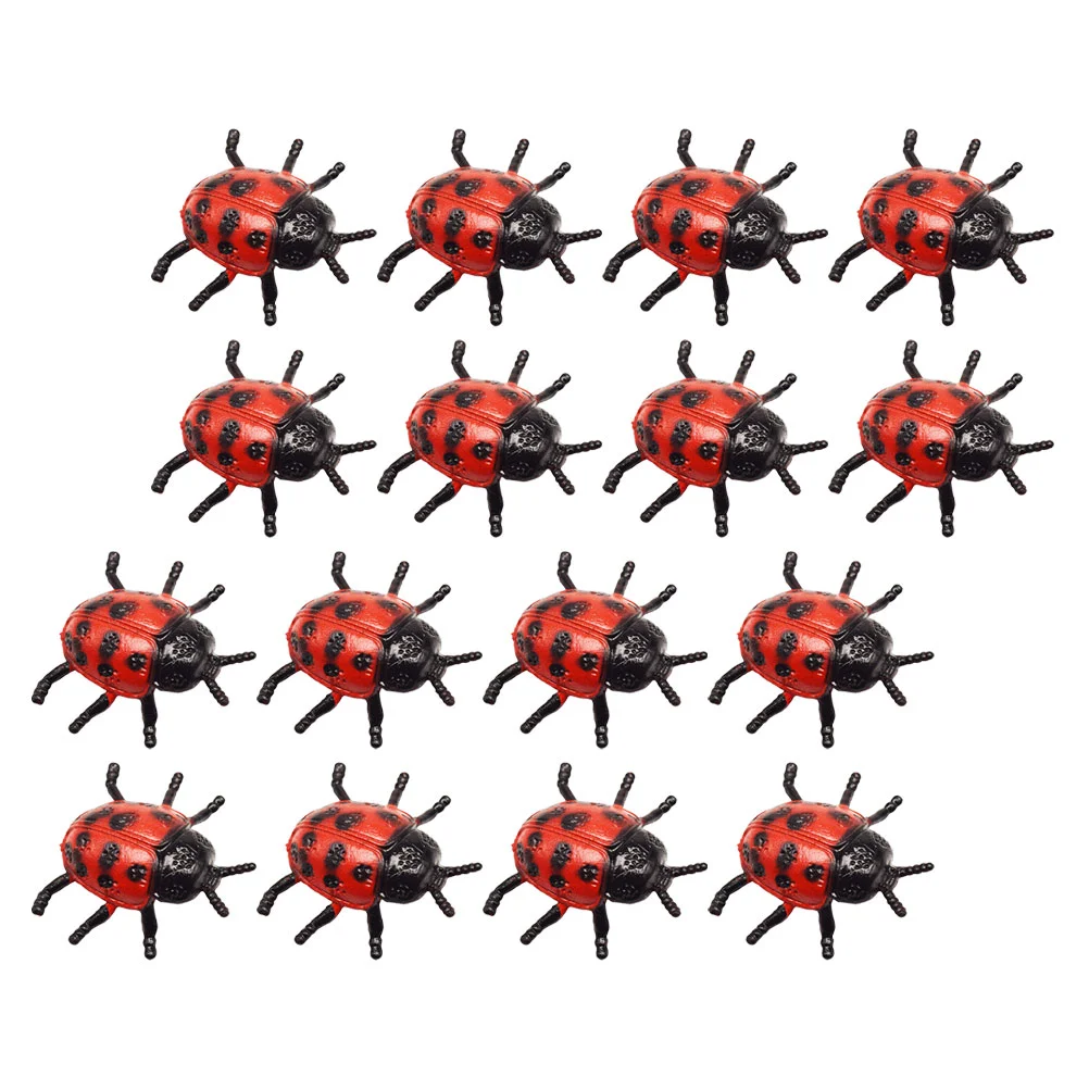 22 Pcs Pvc Simulation Ladybug Figurine Halloween Props Artificial Models Puzzle Child